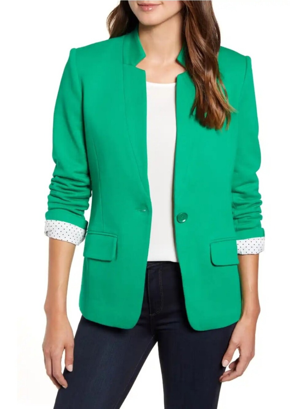 NWT Gibson Green Knit Blazer Stretch Preppy Academic Single Button Business SM